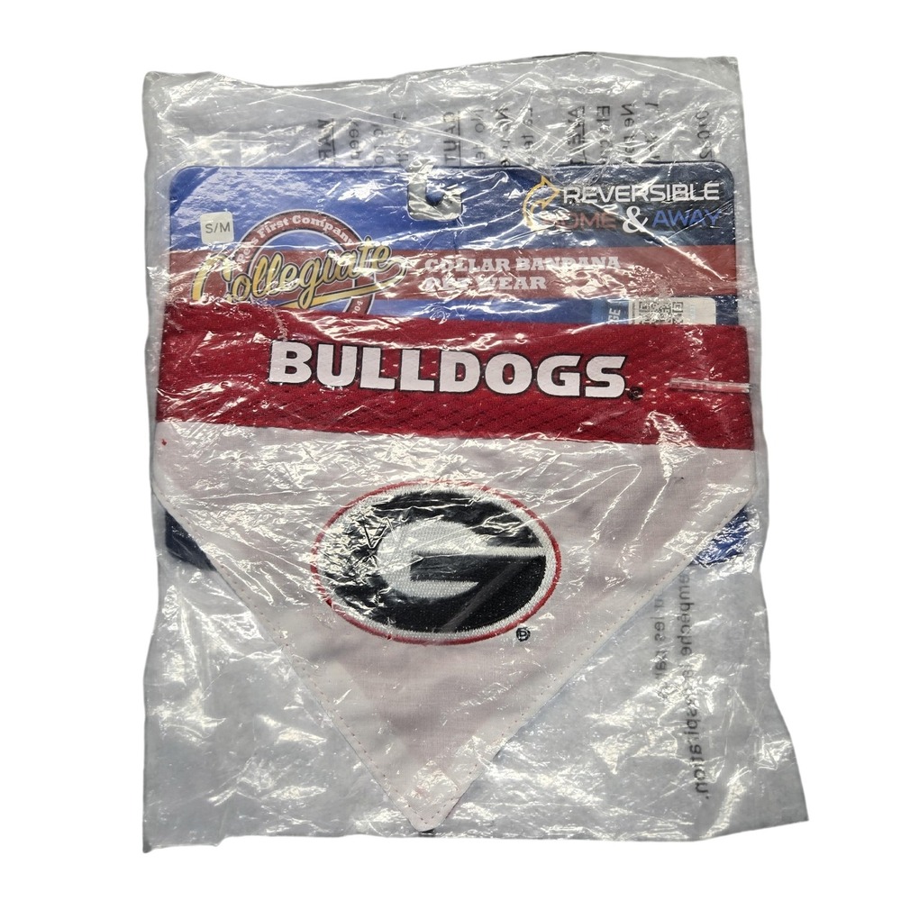 Georgia Bulldogs Collar Bandana‎ Reversible Medium Red NCAA Football Pets First